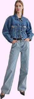 Kadın Pamuk Denim Jean; Yüksek Bel Geniş Paça Regular Boy Günlük Kullanım Kaliteli Malzeme