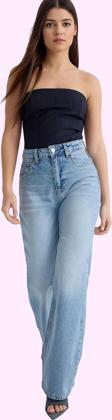 Kadın Pamuklu Denim Geniş Paça Pantolon Günlük Stil Özel Günler Yaz Aylarının Vazgeçilmezi