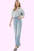 Kadın Denim Yüksek Bel Geniş Paça Pantolon Rahat Kesim Günlük Kullanım Yaz Aylarının Vazgeçilmezi
