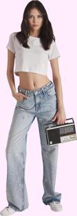 Kadın Pamuk Denim Wide Leg Pantolon Normal Bel Düz Desen Rahat Günlük Kullanım Özel Günler
