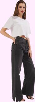Kadın Denim Yüksek Bel Wide Leg Pantolon Pamuk Günlük Ve İş Hayatı Yaz Aylarının Vazgeçilmezi