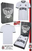 Beşiktaş Orijinal Lisanslı Nostalji Beyaz Forma + Bileklik Set Hediyelik Ahşap Kutulu