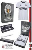 Beşiktaş Orijinal Lisanslı Nostalji Beyaz Çocuk Forma + Uçlu Kalem Set Hediyelik Ahşap Kutu