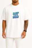 Oversize Sleep İs For The Weak Göğüs Tasarımlı Unisex T-Shirt