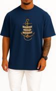 Oversize Keep Your Ship Together Çıpa Göğüs Tasarımlı Unisex T-Shirt