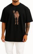 Oversize Dromedary Bactrian Deve, Deve Göğüs Tasarımlı Unisex T-Shirt