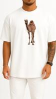 Oversize Dromedary Bactrian Deve, Deve Göğüs Tasarımlı Unisex T-Shirt