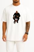 Oversize Dwayne Johnson On A Bike Göğüs Tasarımlı Unisex T-Shirt