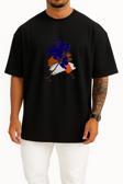 Oversize Ice Hockey Hockey Sticks Hockey Puck Göğüs Tasarımlı Unisex T-Shirt