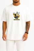 Oversize God Of Beer Göğüs Tasarımlı Unisex T-Shirt