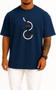 Oversize Home Yazılı Denizci Çıpa Göğüs Tasarımlı Unisex T-Shirt