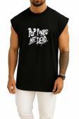 Oversize Pop Punks Not Dead Göğüs Tasarımlı Unisex Spor Atlet