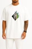 Oversize Albert Einstein Göğüs Tasarımlı Unisex T-Shirt