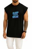 Oversize Sleep İs For The Weak Göğüs Tasarımlı Unisex Spor Atlet