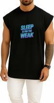 Oversize Sleep İs For The Weak Göğüs Tasarımlı Unisex Spor Atlet