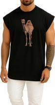Oversize Dromedary Bactrian Deve, Deve Göğüs Tasarımlı Unisex Spor Atlet