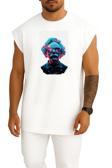 Oversize Albert Einstein Kütle-Enerji Eşdeğerliği Göğüs Tasarımlı Unisex Spor Atlet