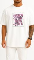 Oversize Chaos Is The New Cute Göğüs Tasarımlı Unisex T-Shirt