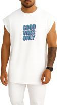 Oversize Good Vibes Only Göğüs Tasarımlı Unisex Spor Atlet