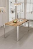 Nexa Metal Ayaklı 70x120 Sabit Ahşap Üst Kalite Mutfak Masası, Yemek Masası, Salon Masası