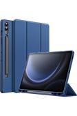 Samsung Galaxy Tab S9+ Fe Plus 12.4 Uyumlu Kılıf Uyku Modlu Pu Deri Arkası Silikon Kalem Bölmeli