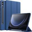 Samsung Galaxy Tab S9+ Fe Plus 12.4 Uyumlu Kılıf Uyku Modlu Pu Deri Arkası Silikon Kalem Bölmeli