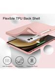 Samsung Galaxy Tab S9+ Fe Plus 12.4 Uyumlu Kılıf Uyku Modlu Pu Deri Arkası Silikon Kalem Bölmeli