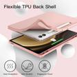 Samsung Galaxy Tab S9+ Fe Plus 12.4 Uyumlu Kılıf Uyku Modlu Pu Deri Arkası Silikon Kalem Bölmeli