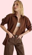 Kadın Dokuma Gömlek Uzun Kollu Yaka Regular Basic Oversize Günlük Yaz Aylarının Vazgeçilmezi