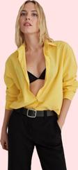Kadın Dokuma Gömlek Uzun Kollu Yaka Regular Basic Oversize Günlük Yaz Aylarının Vazgeçilmezi