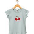 KİRAZ BASKILI KIZ ÇOCUK TSHIRT Mint Yeşili