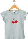 KİRAZ BASKILI KIZ ÇOCUK TSHIRT Mint Yeşili