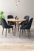 Adel Serisi 90x90 Atlantik Çam MDF Mutfak Masa Takımı 4 Adet Sandalye  