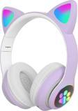 Rosepremium Sevimli Kedi Kulaklı Led Işıklı Kablosuz Kulaküstü Bluetooth Kulaklık Stn-28