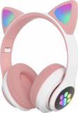 Rosepremium Sevimli Kedi Kulaklı Led Işıklı Kablosuz Kulaküstü Bluetooth Kulaklık Stn-28