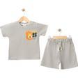 ASLAN ROAR BASKILI TSHIRT ŞORT TAKIM Gri