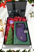 Mn6 Santa Barbara Polo Knight-Hediye Seti/İphone 14 Pro Deri Kılıf-Yılbaşı Mumu-Kalpanahtarlık-Not Zarfı