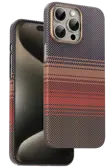 Fuchsia iPhone15 Pro Max Kevlar Manyetik Şarj Uyumlu Kılıf