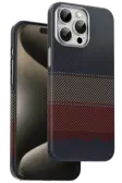 Fuchsia iPhone15 Pro Max Kevlar Manyetik Şarj Uyumlu Kılıf