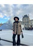 Winter Club Kadın Kahverengi Leopar Desenli Şardonlu Uzun Hırka %100 İpek