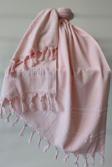 Açık Pembe Çizgili Havlu Peştemal 90x170cm - Yumuşak Plaj Havlusu- %100 Pamuk