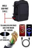 Dada Usb Aparatlı Notebook Sırt Ve Seyahat Çantası 15,6 İnç 40 Litre Su Geçirmez Kumaş Çanta 012