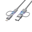 CROCUS PAİNTLİNE 60W  USB-C 4 İN 1 HIZLI ÖRGÜLÜ ŞARJ VE DATA KABLOSU-GRİ