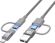 CROCUS PAİNTLİNE 60W  USB-C 4 İN 1 HIZLI ÖRGÜLÜ ŞARJ VE DATA KABLOSU-GRİ
