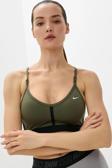 Nike Dri Fit Indy V Neck Light Support Womens Bra Khaki Kadın Sporcu Sütyeni Haki
