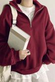 Ghassy Co. Kadın Pamuklu Oversize Silver Yarım Fermuarlı Sweatshirt