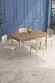 Lars Atlantik 80x132 Açılabilir Mdf Masa Yemek Odası Takımı,Mutfak Takımı 4 Adet Sandalye