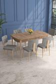 Lars Atlantik 80x132 Açılabilir Mdf Masa Yemek Odası Takımı,Mutfak Takımı 6 Adet Sandalye