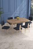 Lars Atlantik 80x132 Açılabilir Mdf Masa Yemek Odası Takımı,Mutfak Takımı 6 Adet Sandalye