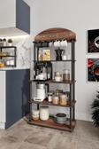 Coffee Time Dekoratif Kahve Standı Çok Amaçlı Dolap Ceviz